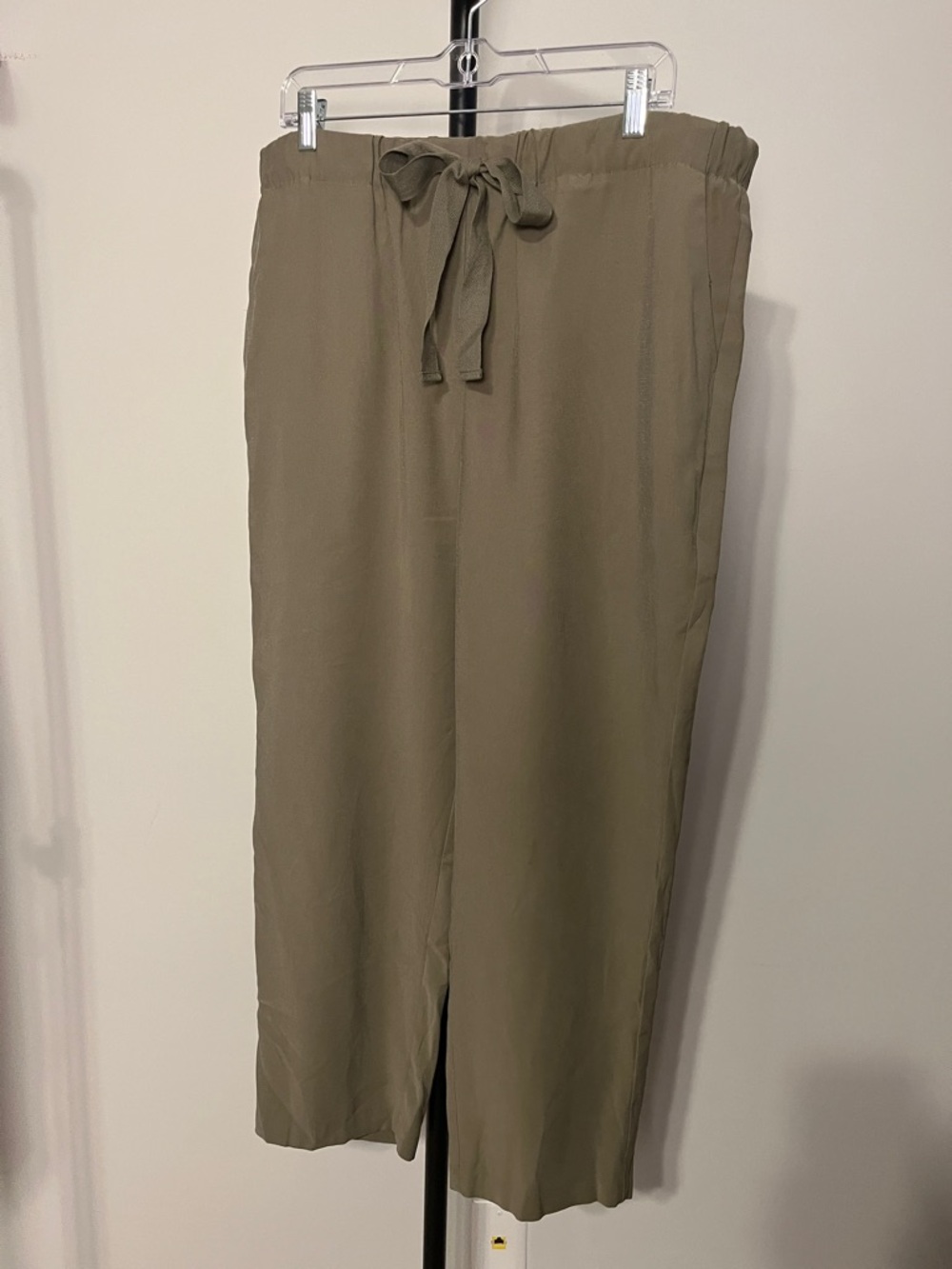 NWT Apt. 9 Bottoms Green Straight Leg Drawstring Elastic Waist Pockets XL